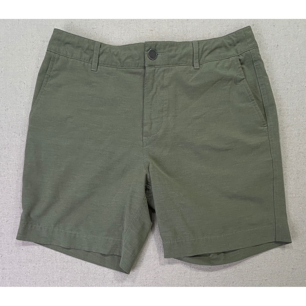 Faherty All Day Shorts Mens 30 Olive Green Hybrid Stretch Recycled Quick Dry 7in
